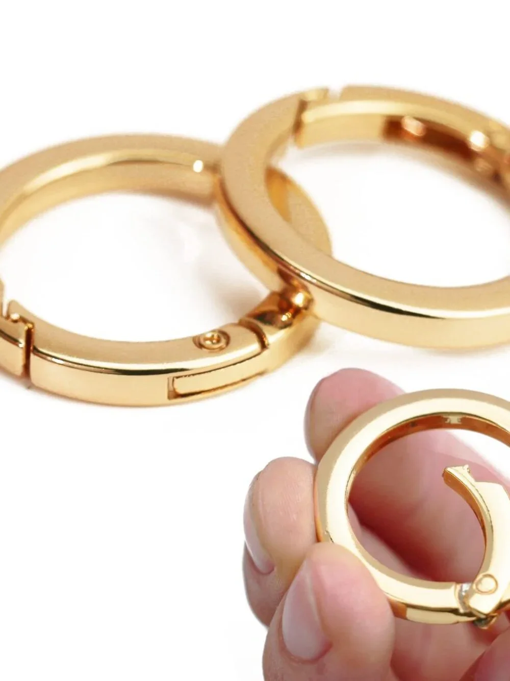 2 Pcs O Ring for Purse Strap,1 inch Spring Rings for Handbag & Keys,Gold
